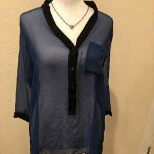 Cute Classy Vera Wang Sheer Button Up